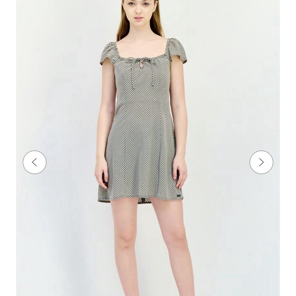 Levi's Checkered Misha Ruffle Sleeve Dress Size M Princess Seams Euro Vacation - Picture 11 of 16